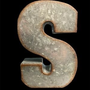 Galvanized Metal Letter S Rustic Country Farmhouse 3D 7 Inch Hobby Lobby